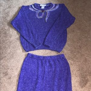 Raoul vintage 2 piece silk/angora sweater dress